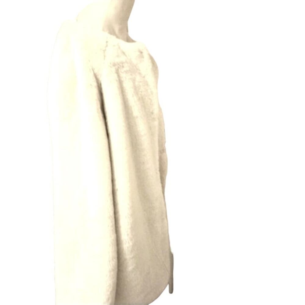 Popsugar Plush Teddy Coat Women's Size M IVORY Faux Fur Oversized Boxy Relaxed - Picture 10 of 16